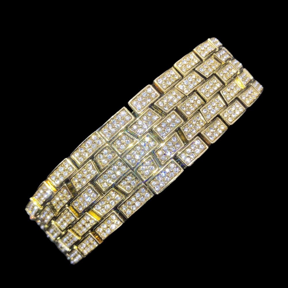 Gold Plated Crazy Hours Diamond Watch