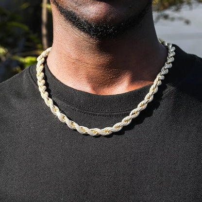 10MM Gold Plated Diamond Dookie Rope Chain