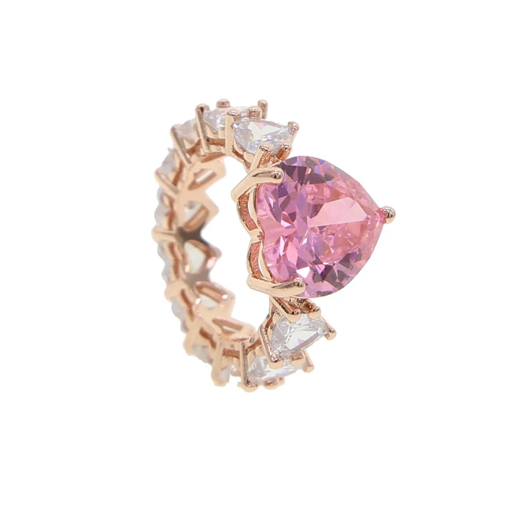 2.75 CT Pink Diamond Heart Ring