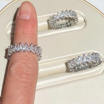 Pear Diamond Eternity Ring | 925 Silver