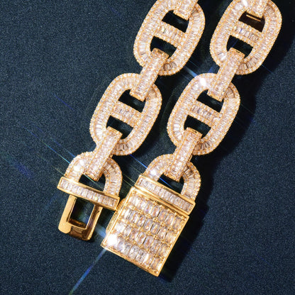 18MM Gold Plated Gucci link baguette bracelet