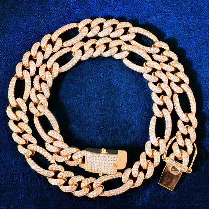 10mm Premium Gold Plated Figaro Link Chain