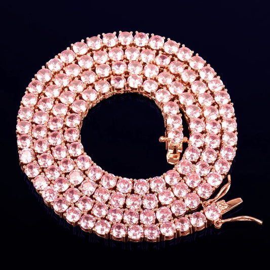 4MM Pink Diamond Tennis Chain