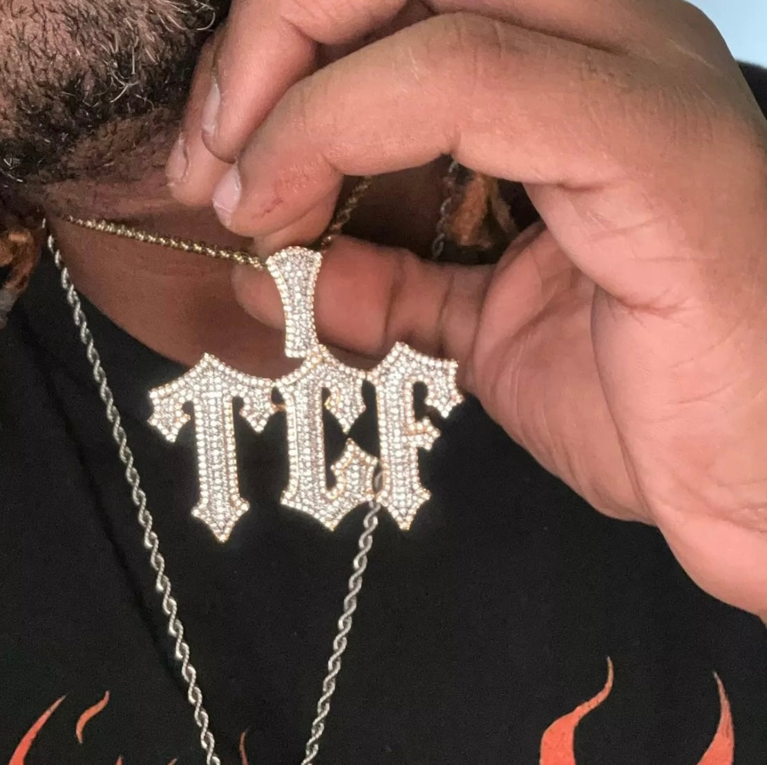 Gold Plated Custom Trap Style Name Pendant