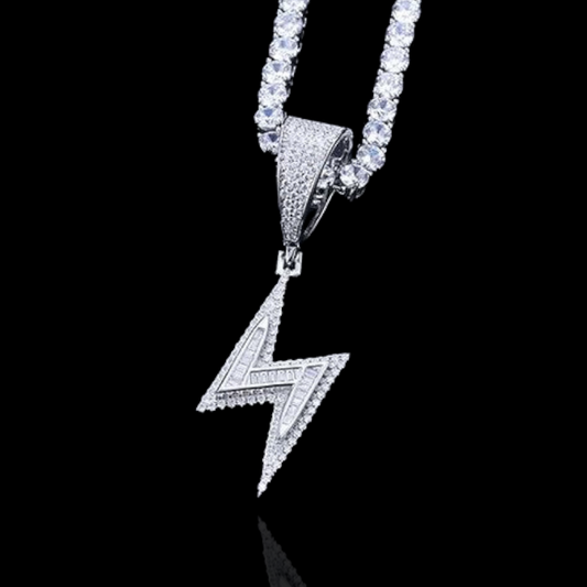Zilveren Moissanite diamanten Bliksem hanger