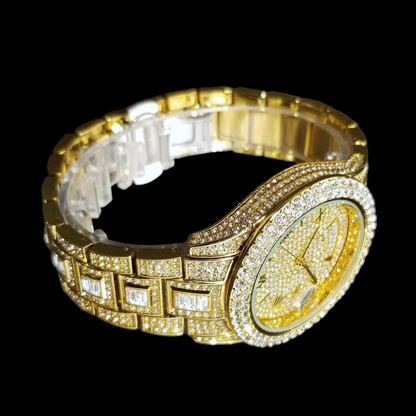 Gold Plated Diamond Day-Date Watch