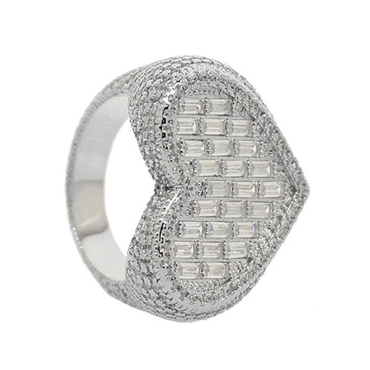 Baguette Diamond Heart Ring