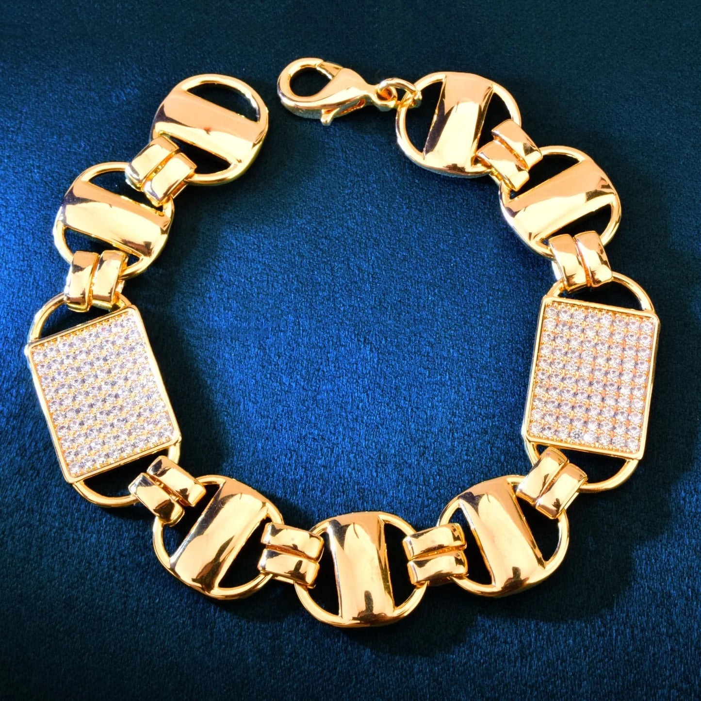 14mm Gold Plated Magnum King Chain Bracelet
