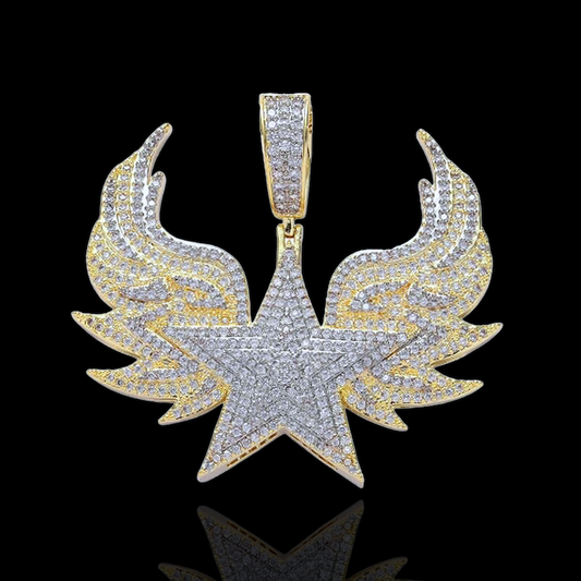 Gold Plated Winged Star Pendant