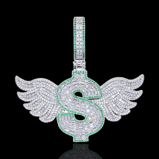 Dollar Sign with Wings Pendant
