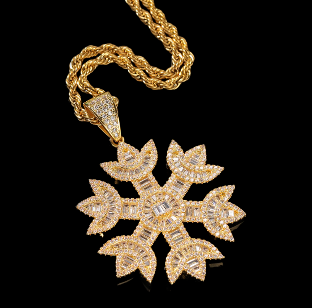 Gold Plated Snowflake Pendant