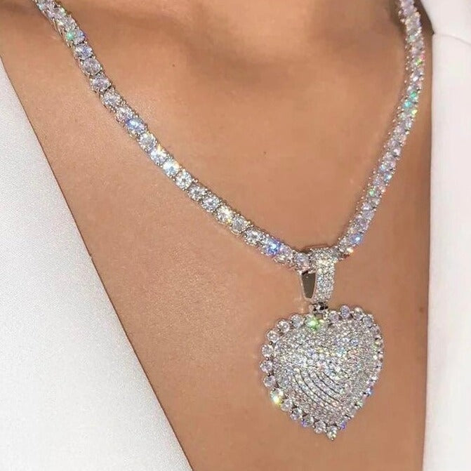 Heart with tennis chain