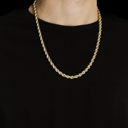 4mm Gold Plated Dookie Rope Ketting