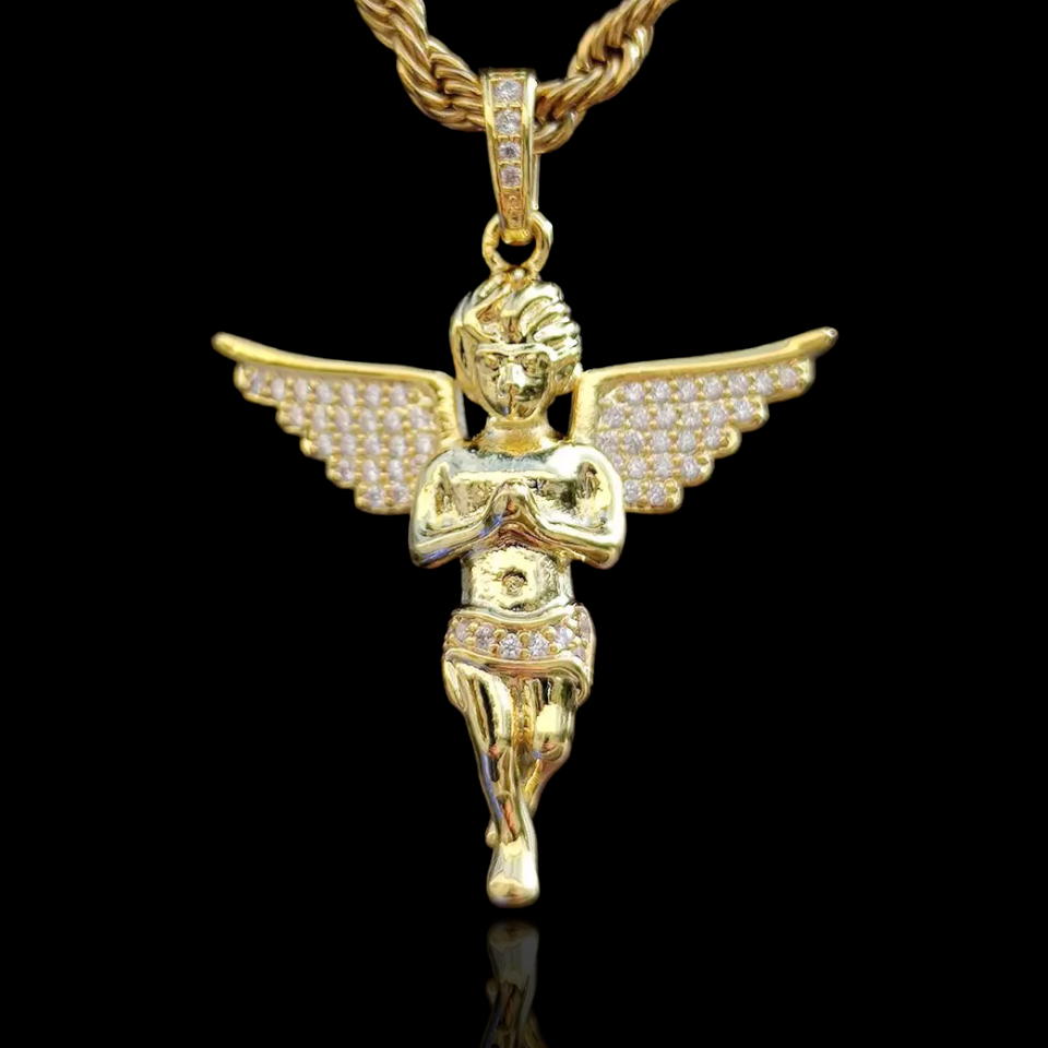 Gold Plated Praying Angel Pendant