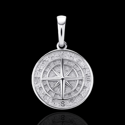 .925 Silver Compass Pendant