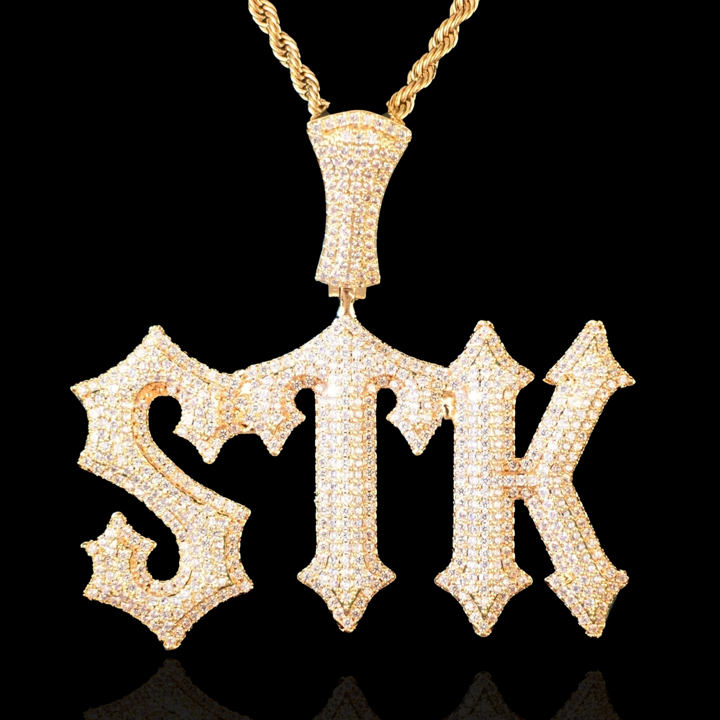 Gold Plated Custom Trap Style Name Pendant