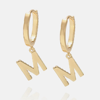 Gold plated Iced Letter Earrings