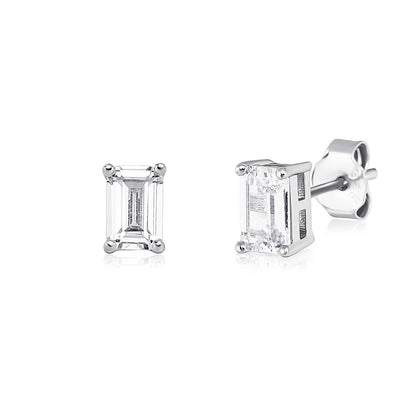 Simulated Baguette Diamond Earrings
