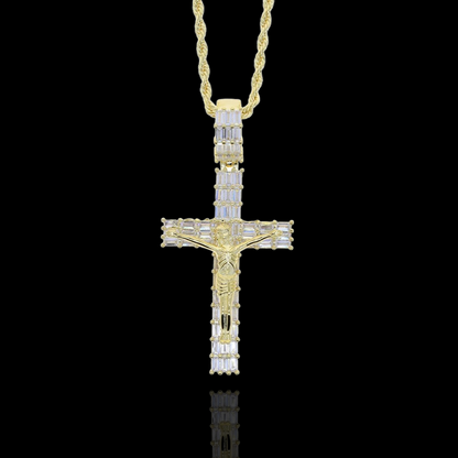 Baguette Diamonds Jesus Cross