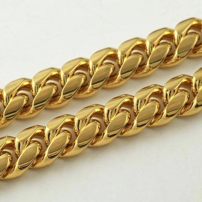 12mm Gold Plated Iced-Lock Cuban Bracelet