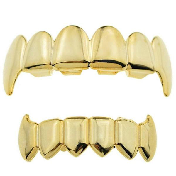 Gold plated Fang Grillz Set
