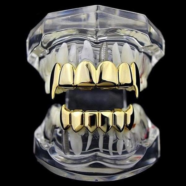 Gold plated Fang Grillz Set