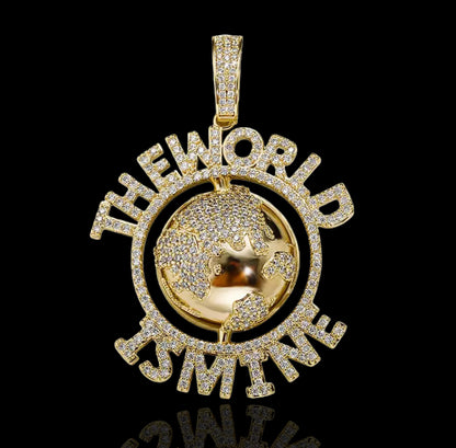 Gold Plated World is Mine Pendant