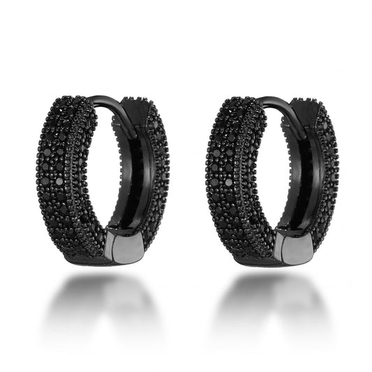 24mm Black Iced out Earrings